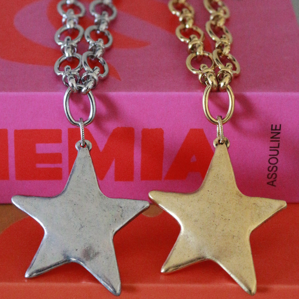 Star Pendant Necklace 14K Gold Plated Stainless Steel