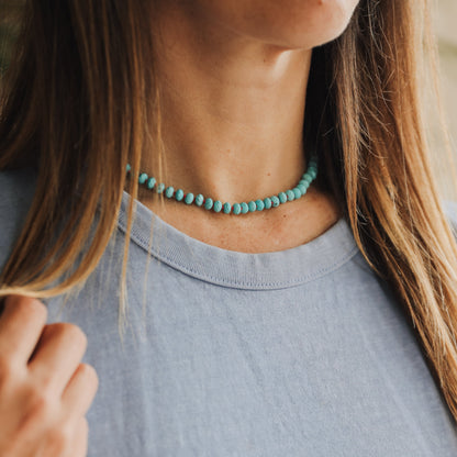 Turquoise + 14k Gold Filled Toggle necklace